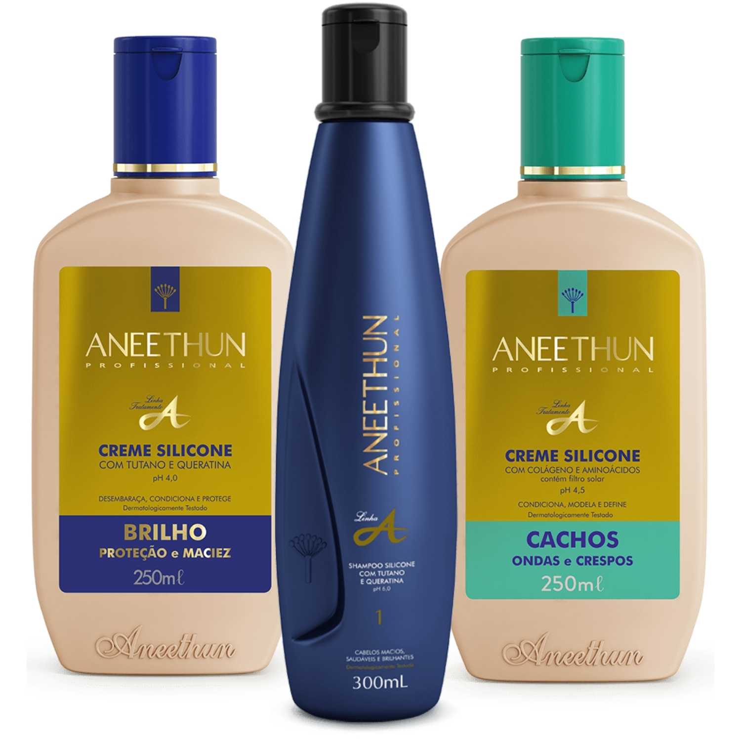Kit Linha A Hidratação Imediata Com Creme Cachos Aneethun