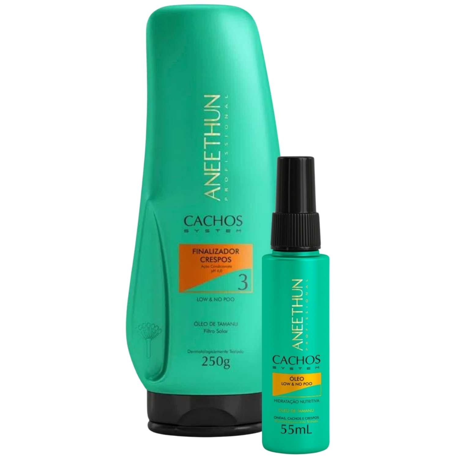 Kit Finalizador Crespos E Oleo Aneethun Linha Cachos System