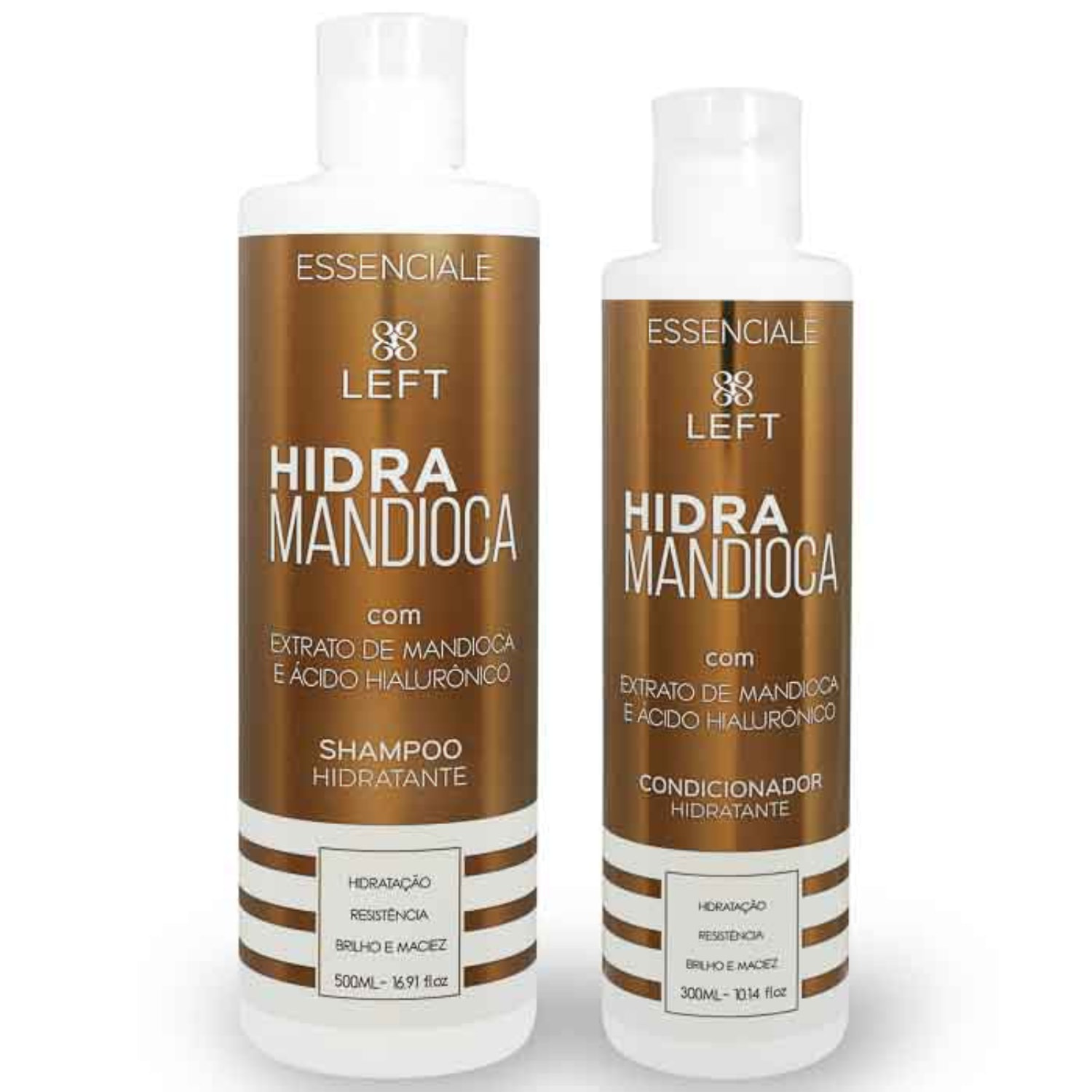 Shampoo 500ml e Condicinador 300ml Hidra Mandioca Mini Pack Essenciale