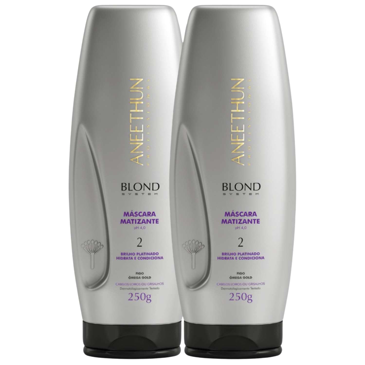 Kit Máscara Matizante Aneethun Blond 250g Loiros 2 Unidades