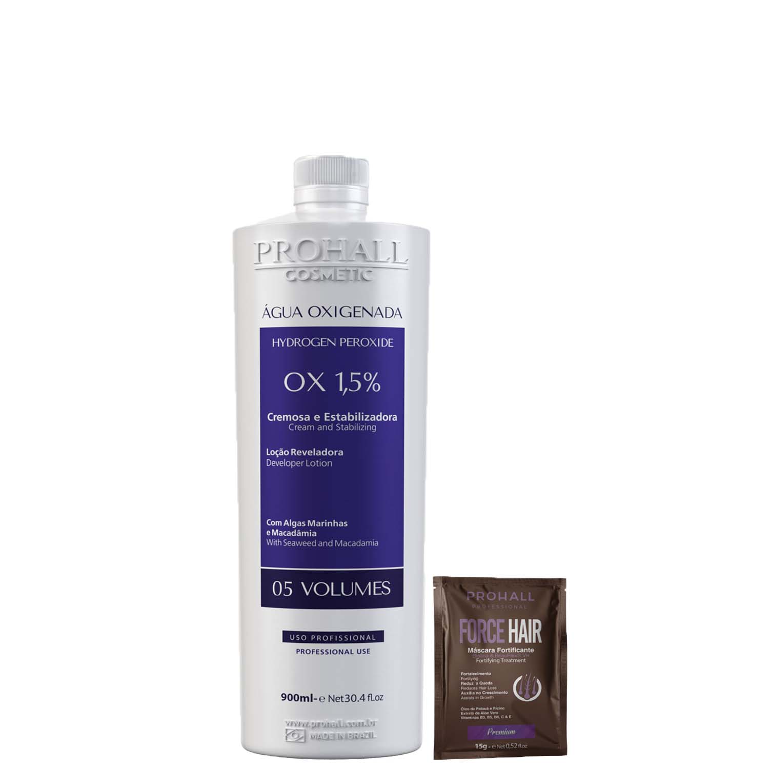 Água Oxigenada Cremosa 05 Volumes Prohall 900ml
