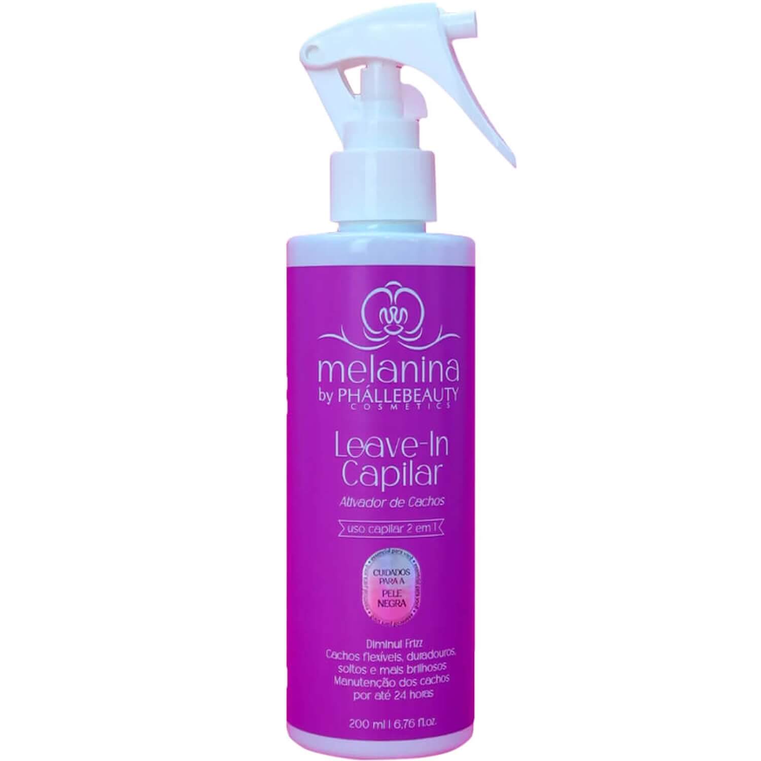 Phállebeauty Melanina - Leave-in Capilar Ativador de Cachos Pele Negra 200ml