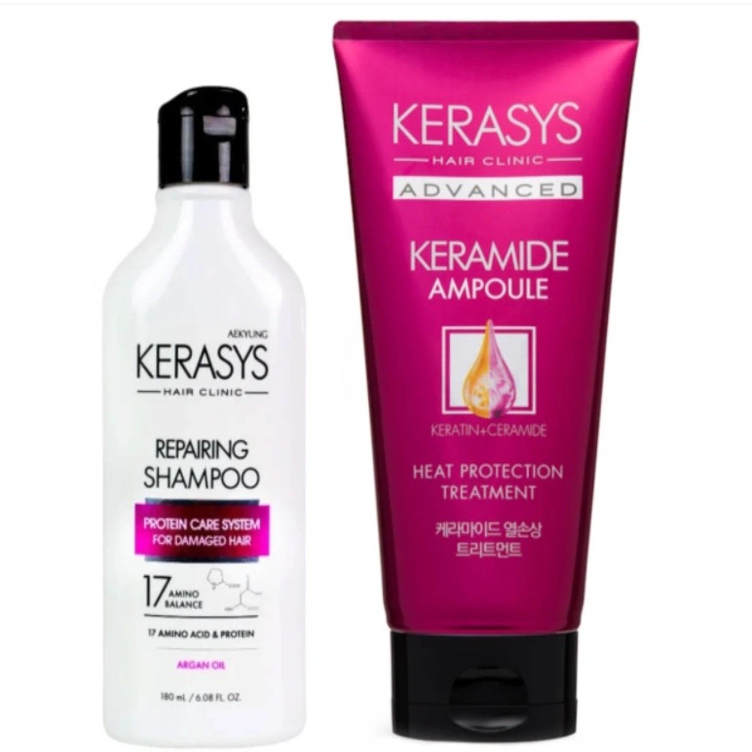 Kit Kerasys Shampoo Repairing 180ml + Keramide Damage Clinic Máscara 200ml