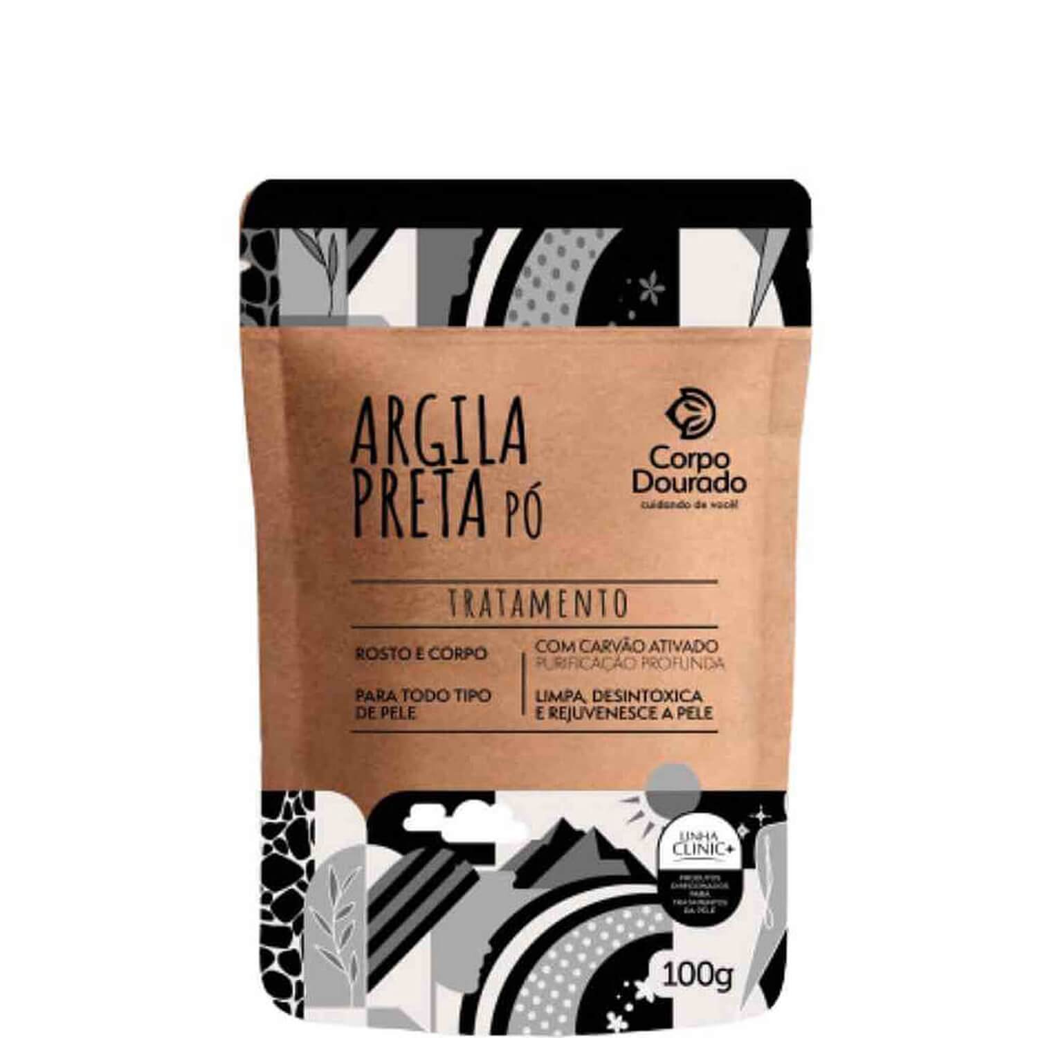 Corpo Dourado Clinic Mais Argila Preta - Tratamento Facial e Corporal 100g