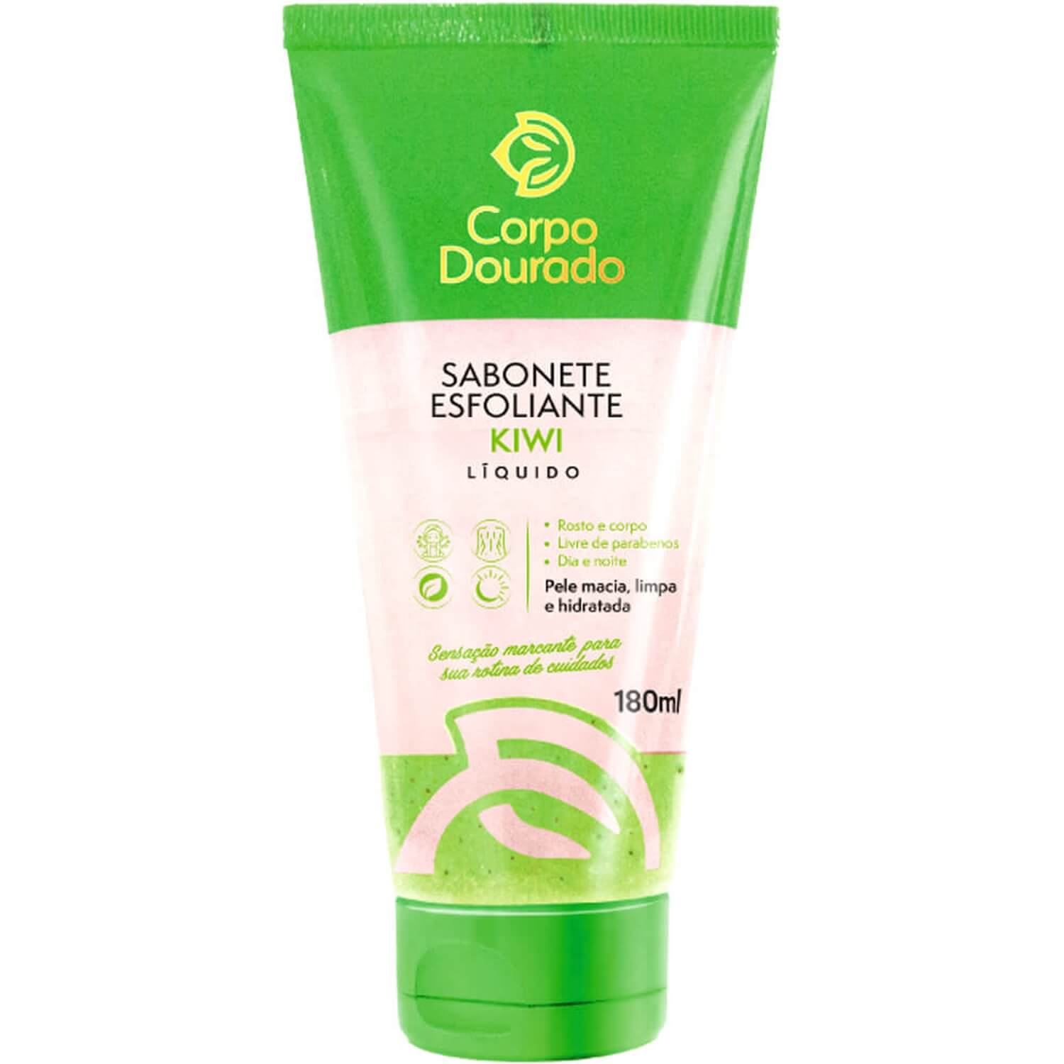 Corpo Dourado Kiwi- Sabonete Esfoliante Líquido Facial e Corporal 180ml