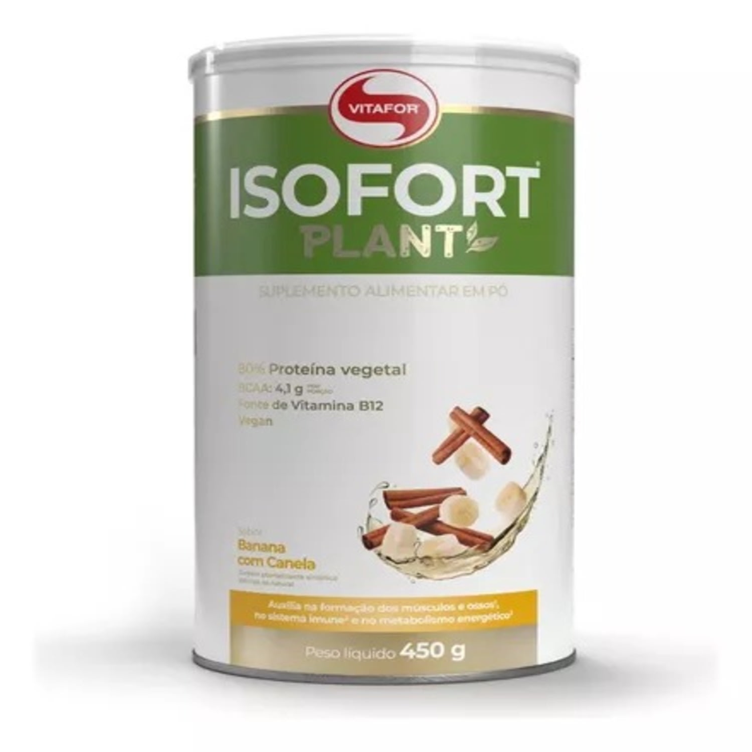 Vitafor Isofort Plant Sabor Banana com Canela - Suplemento Vitamínico 450g