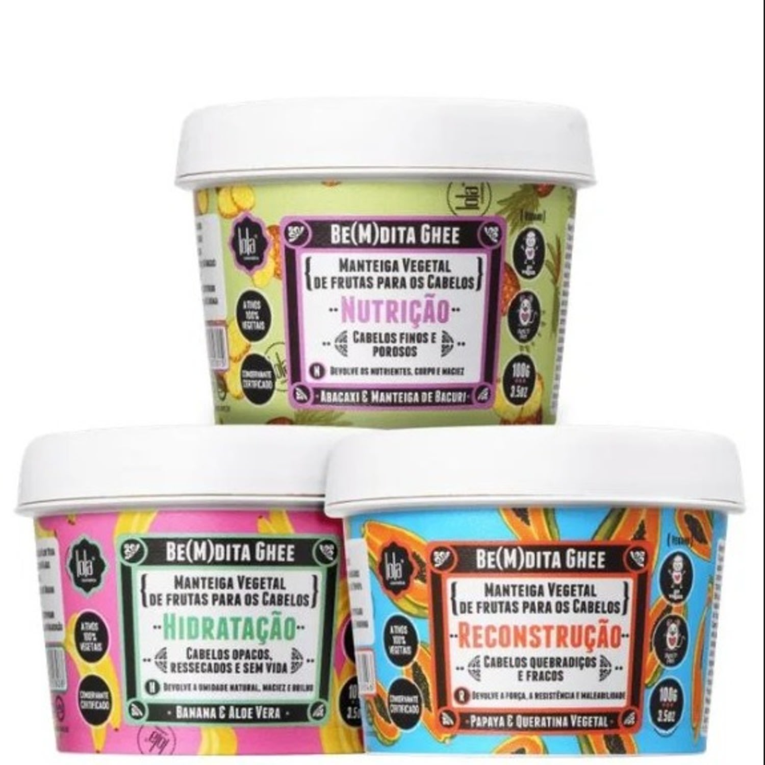 Lola Be(M)dita Ghee Cronograma Capilar Kit 3 Produtos 100g