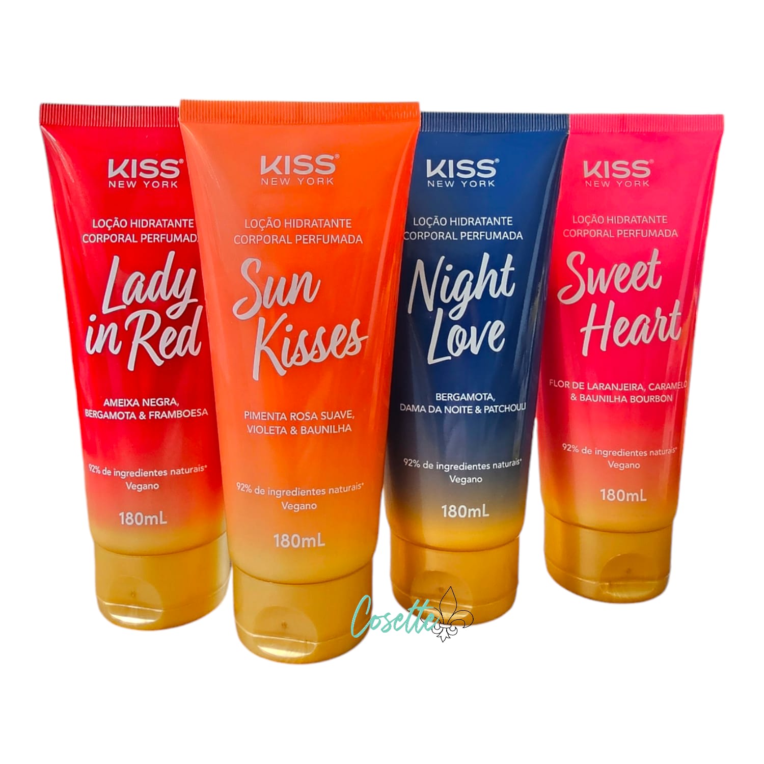 Kit Kiss New York Fragrâncias - Loção Corporal Hidratante (4 Unidades)