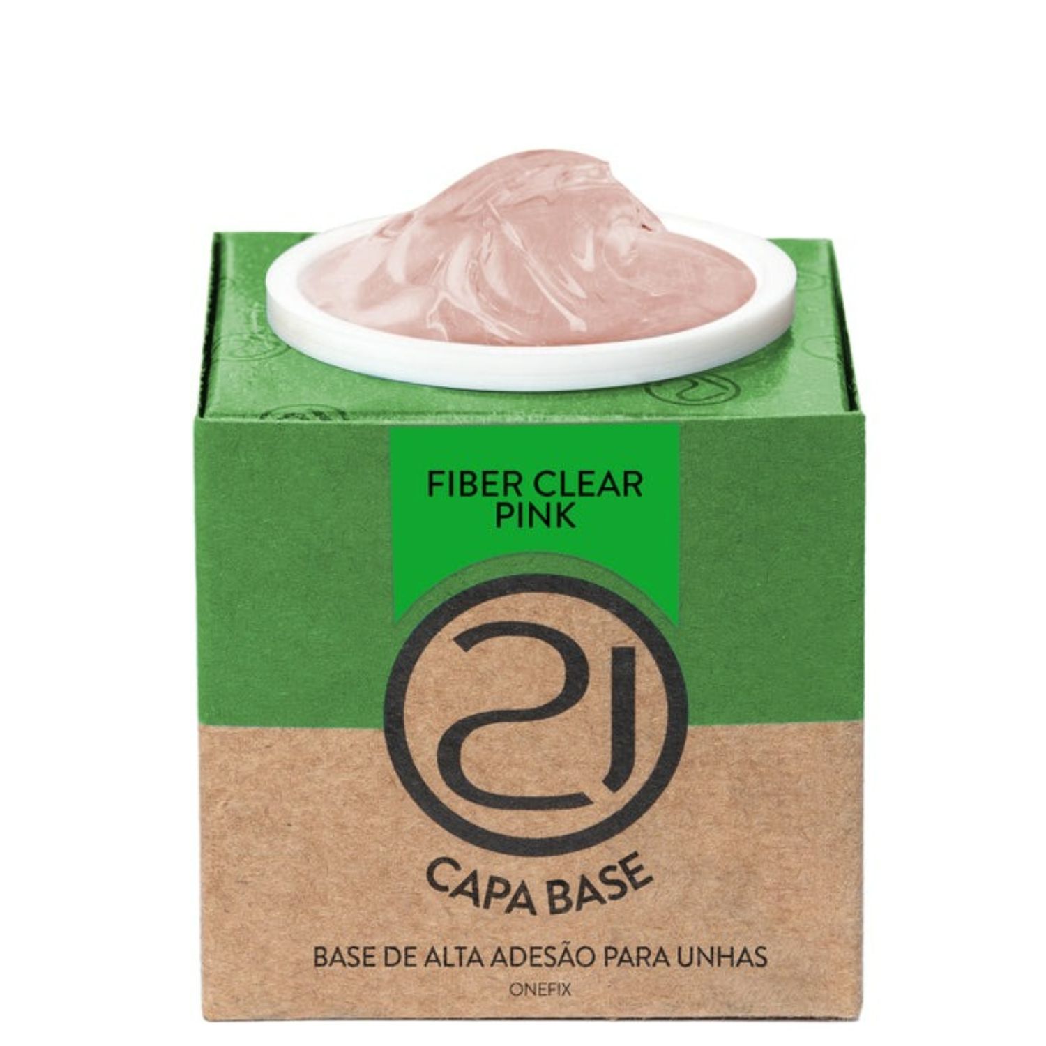 Nails 21 Capa Base Fiber Clear Pink - Base de Alta Adesão para Unhas 13g
