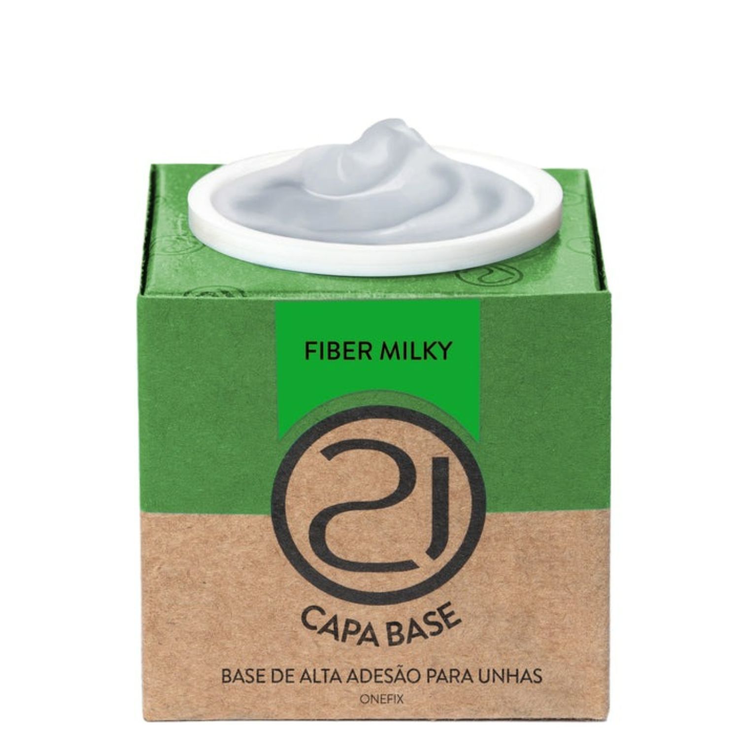 Nails 21 Capa Base Fiber Milky - Base de Alta Adesão para Unhas 13g