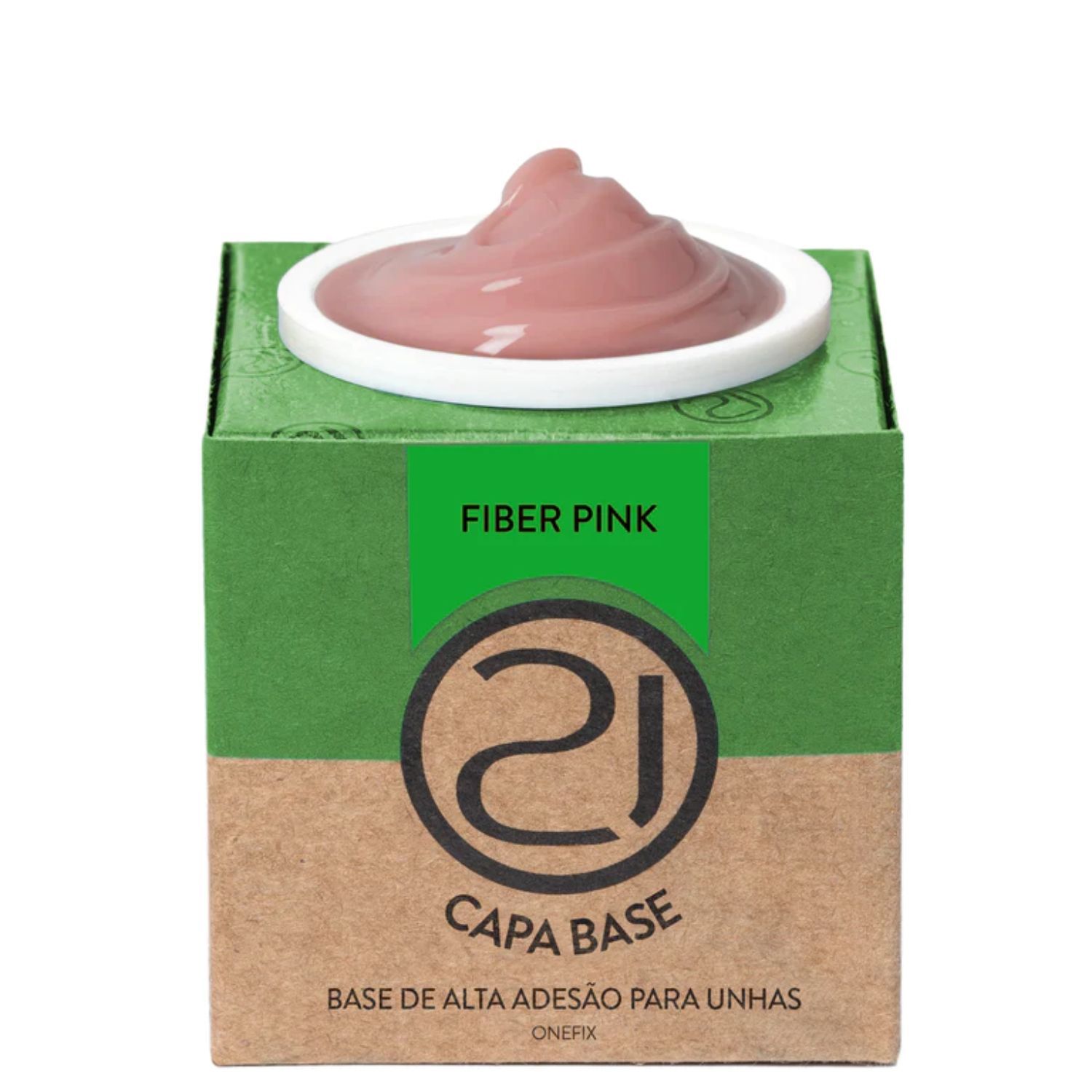 Nails 21 Capa Base Fiber Pink - Base de Alta Adesão para Unhas 28g