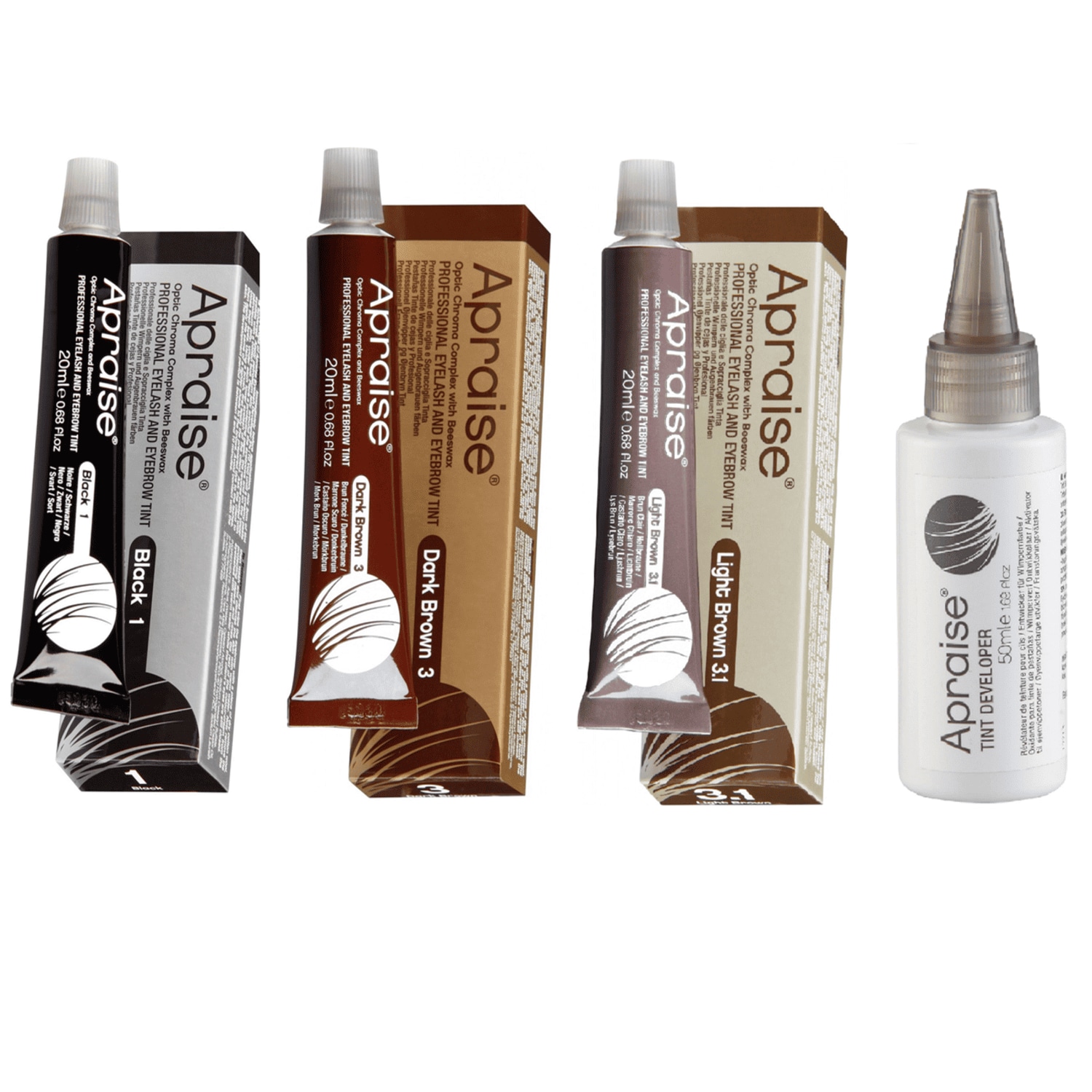 Kit 3 Apraise Coloração Preto + Castanho Escuro + Castanho Claro + Oxidante