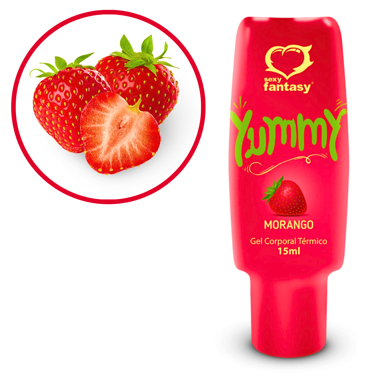 Gel Térmico Beijável Yummy Morango Sexy Fantasy 15g