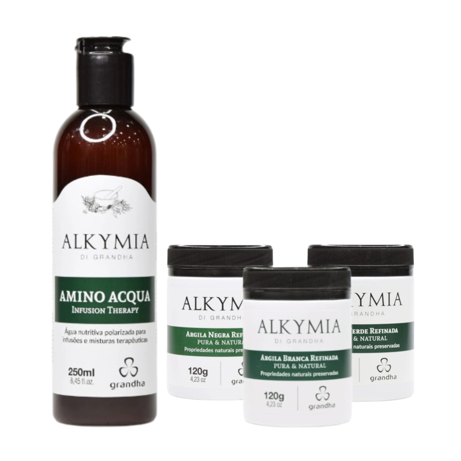 Amino Acqua + Argila Verde + Argila Branca + Argila Negra