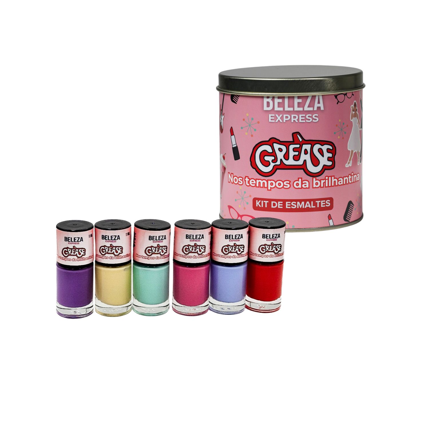 Kit de esmaltes Coleção Grease - Nos tempos da brilhantina