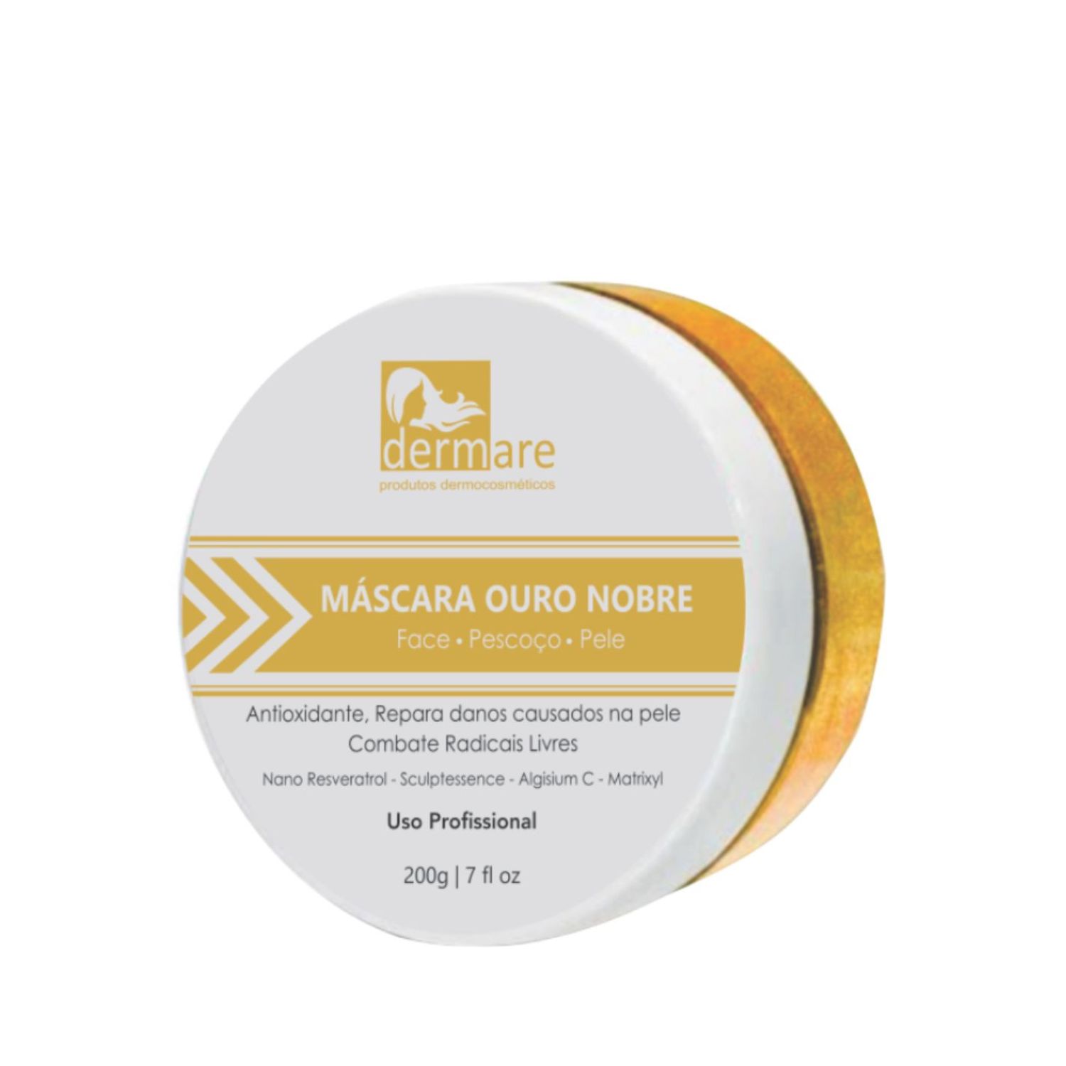 Mascara Facial Ouro Nobre Amarela 200g Dermare - Antioxidante