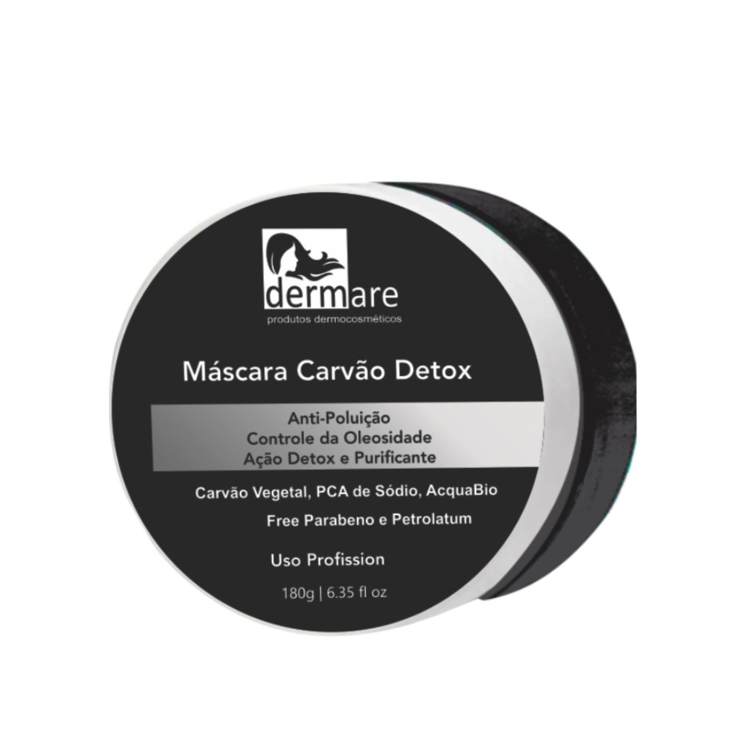 Mascara Facial Carvão Detox Preta 200g Dermare - Detox