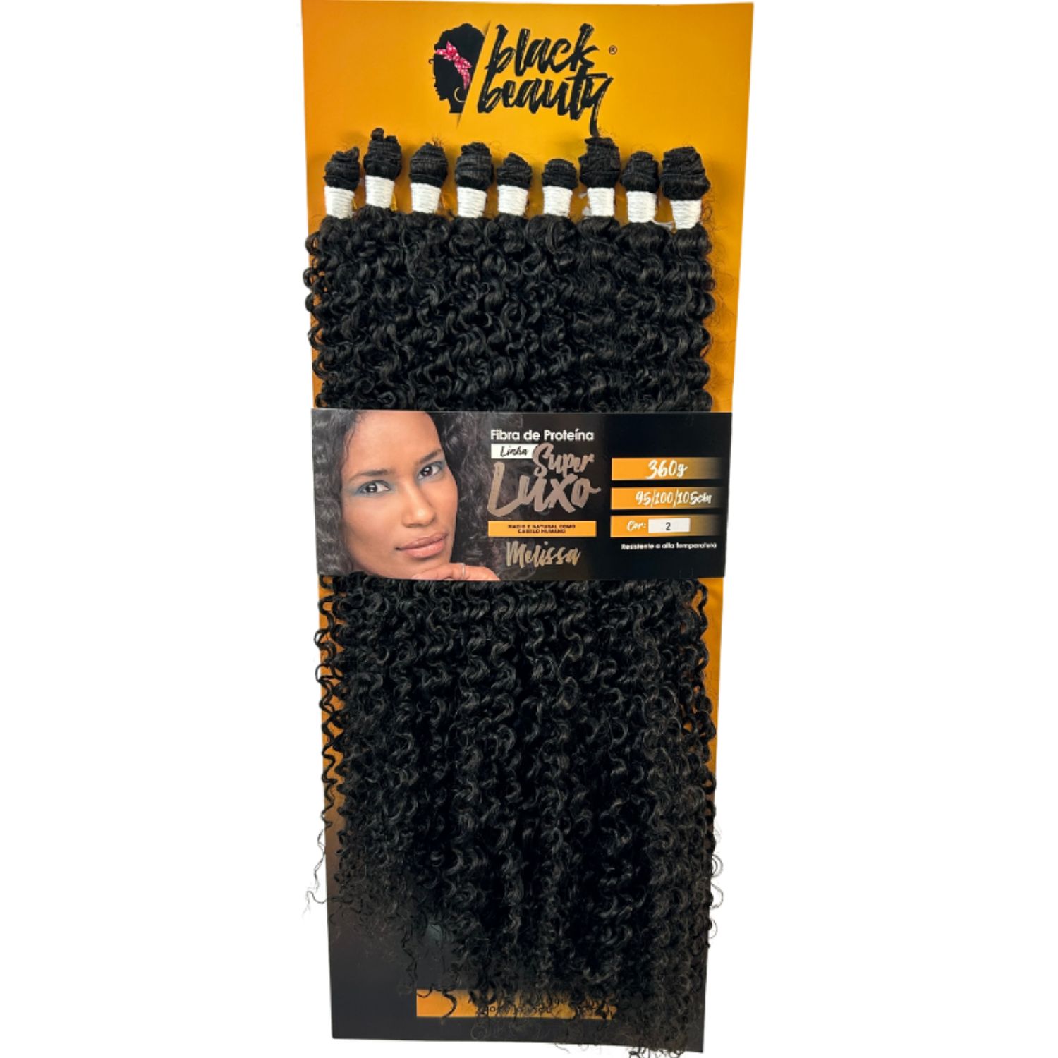 Black Beauty Fibra de Proteína Super Luxo Melissa 2 - Aplique de Cabelo 360g