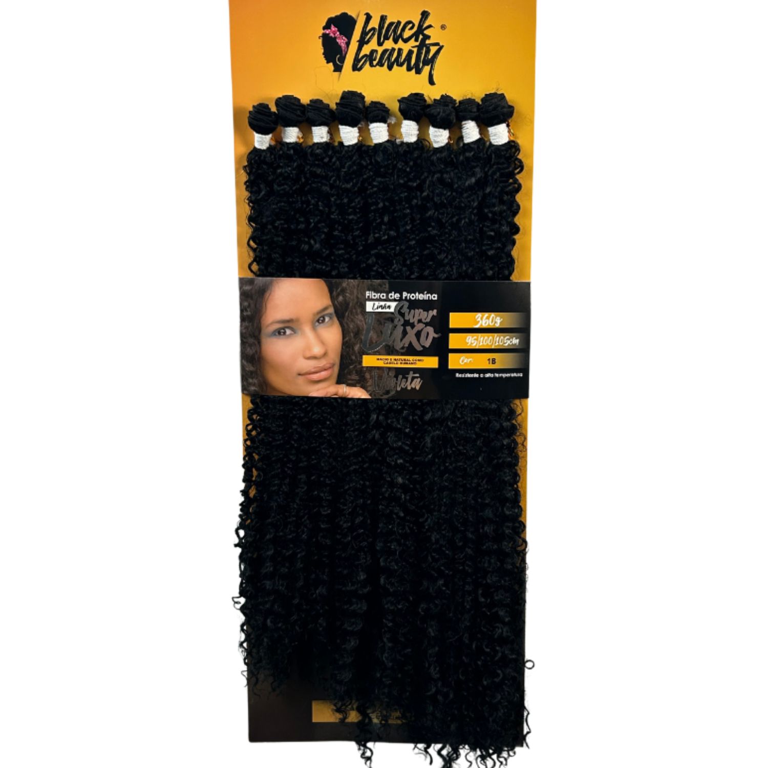 Black Beauty Fibra de Proteína Super Luxo Violeta 1B - Aplique de Cabelo 360g