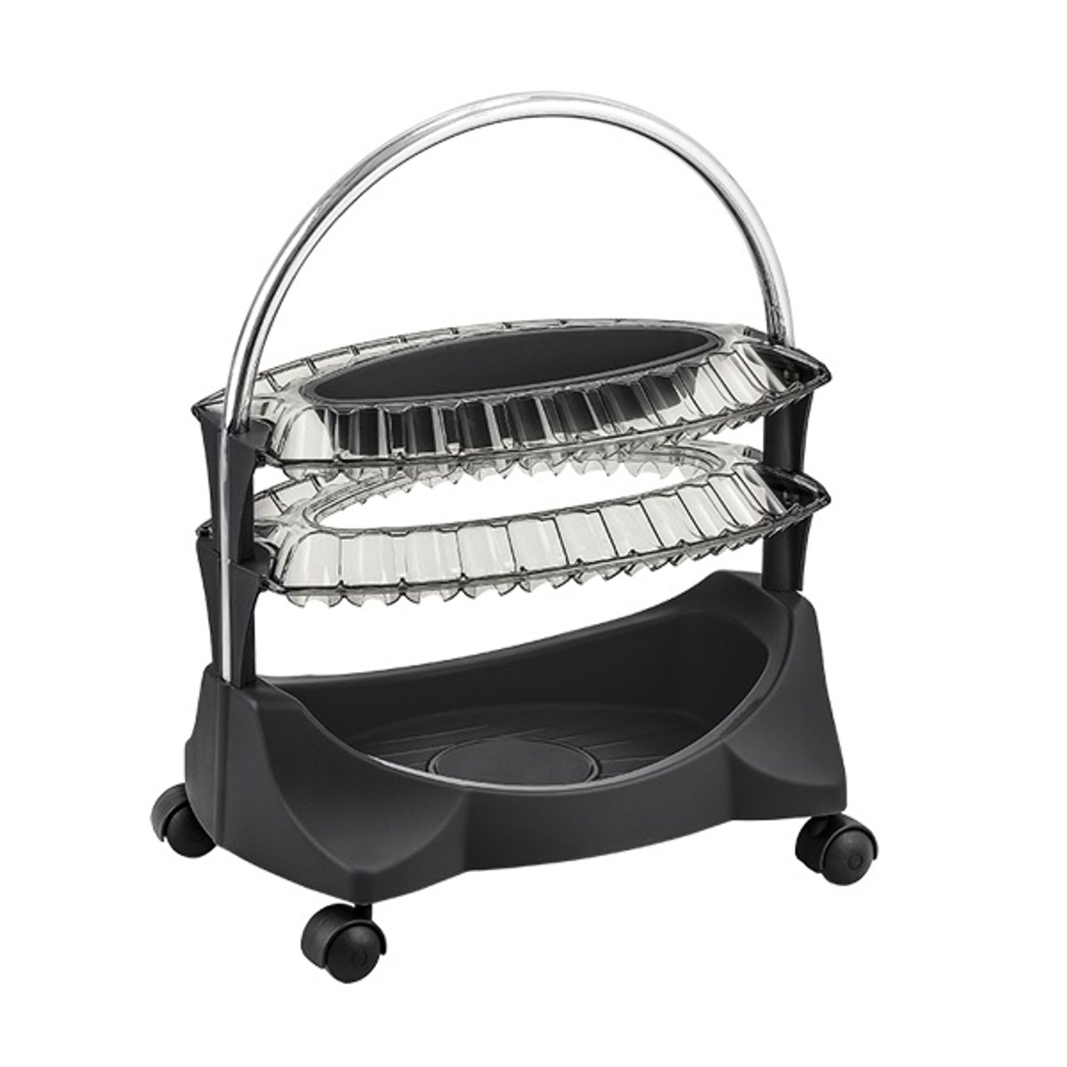 Carrinho Smaltbell Dompel Classic 2 Bandejas Cromado Preto