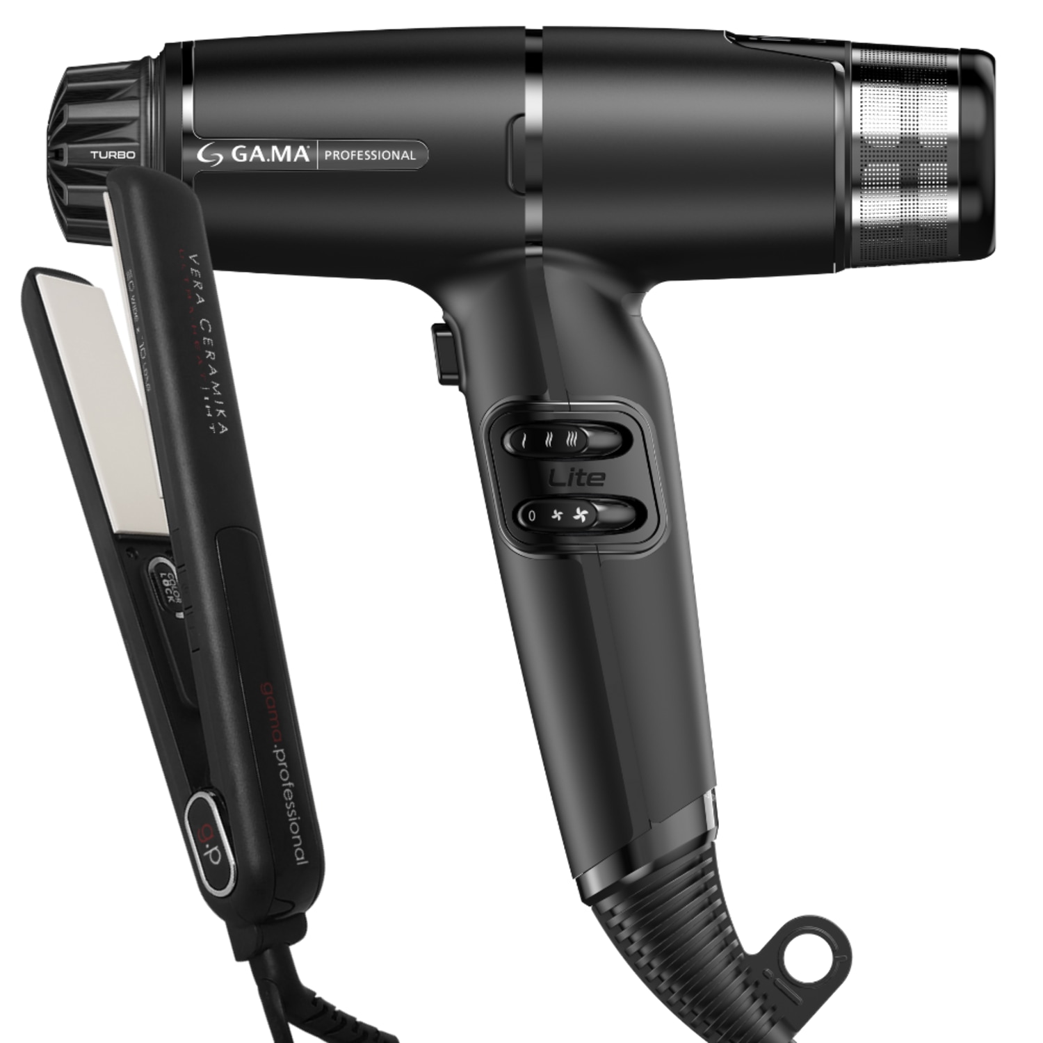 Kit Secador iQ Lite Max Black e Prancha G-Evo Vera Ceramika 127V