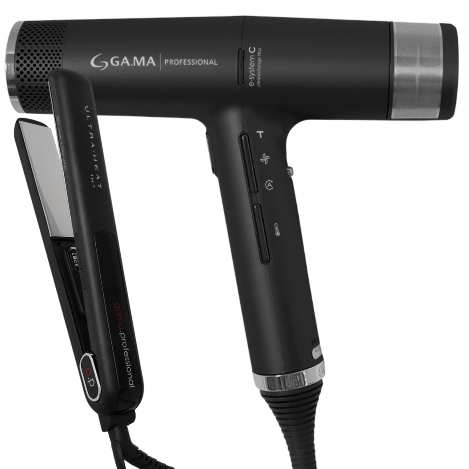 Kit Secador iQ3 Black e Prancha G-Evo Silk Chrome 127V