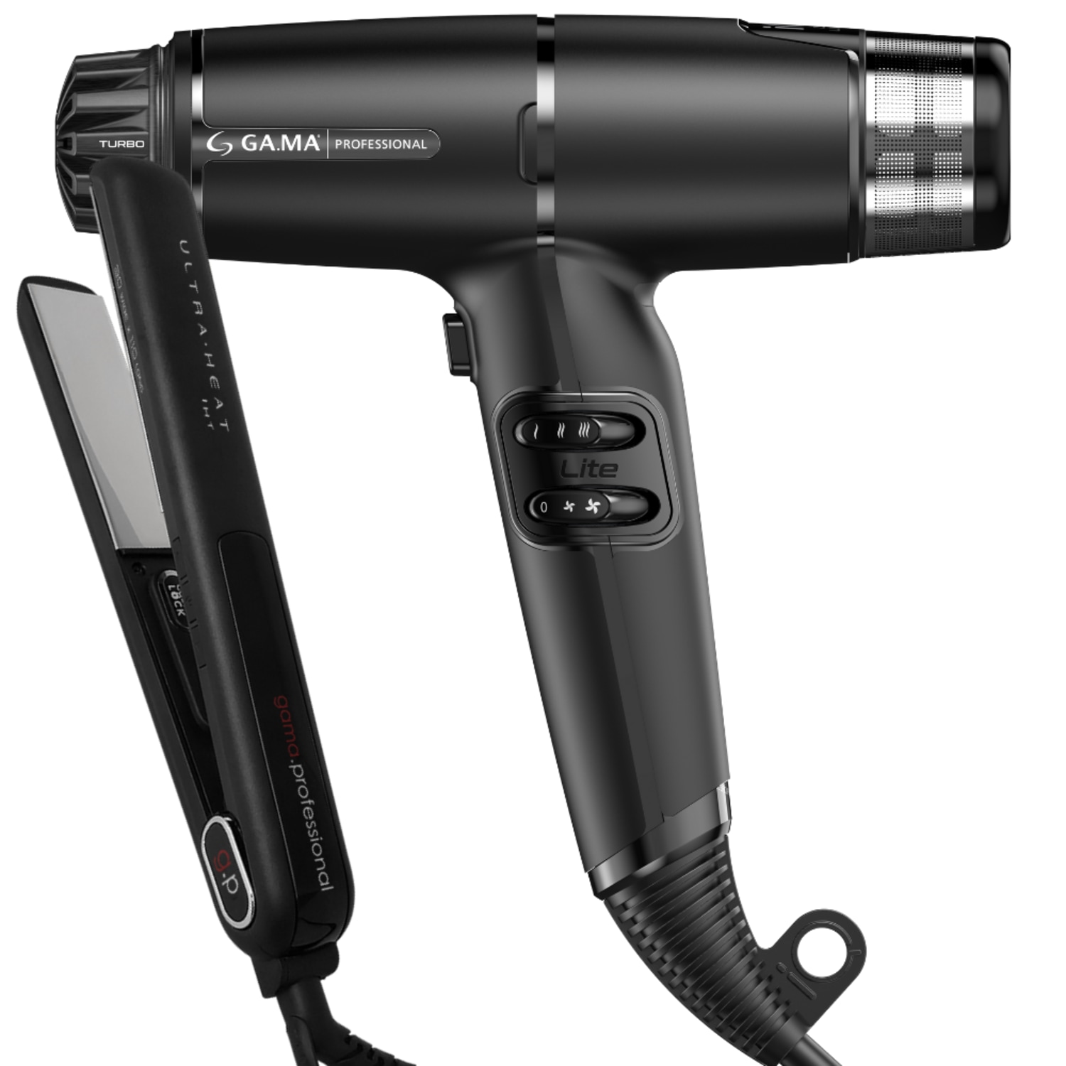 Kit Secador iQ Lite Max Black e Prancha G-Evo Silk Chrome 220V