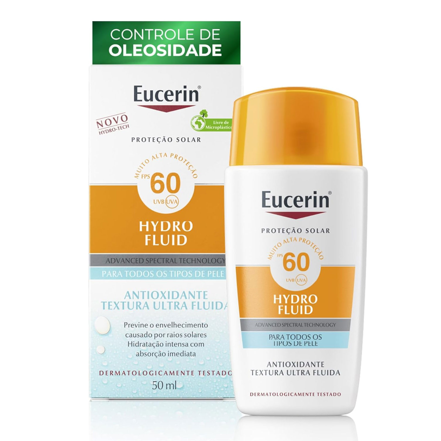Eucerin Sun Hydro Fluid FPS 60 - Protetor Solar Facial 50ml