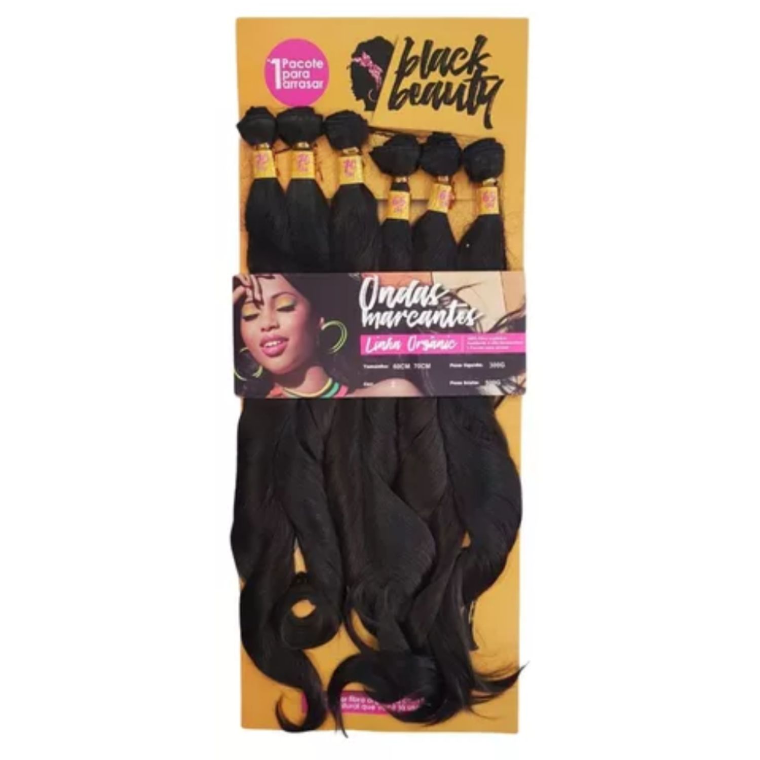 Black Beauty Linha Organic Ondas Marcantes 2 - Aplique de Cabelo 65/70cm (300g)