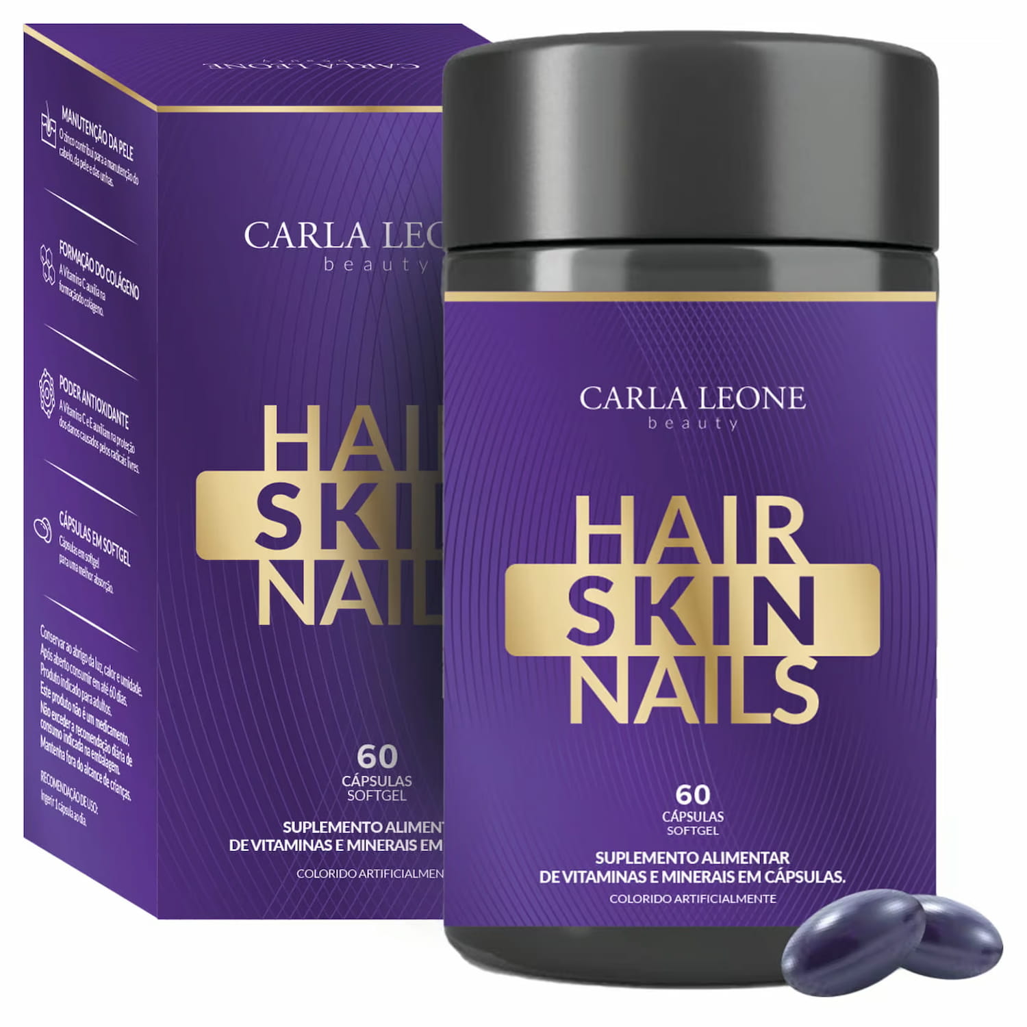 Suplemento Hair, Skin & Nails Carla Leone 60 Caps