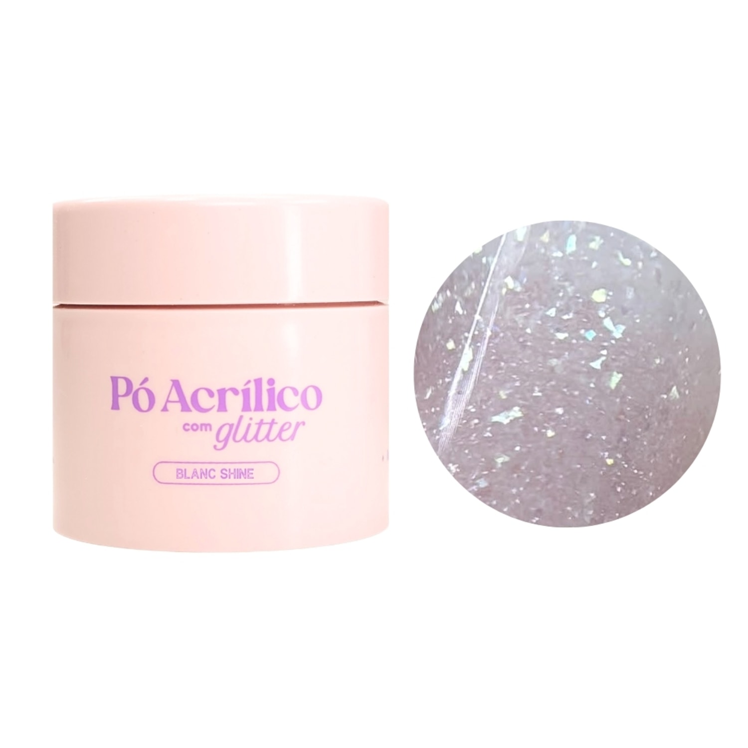 Pó Acrílico com Glitter Blanc Shine 20g - Vólia