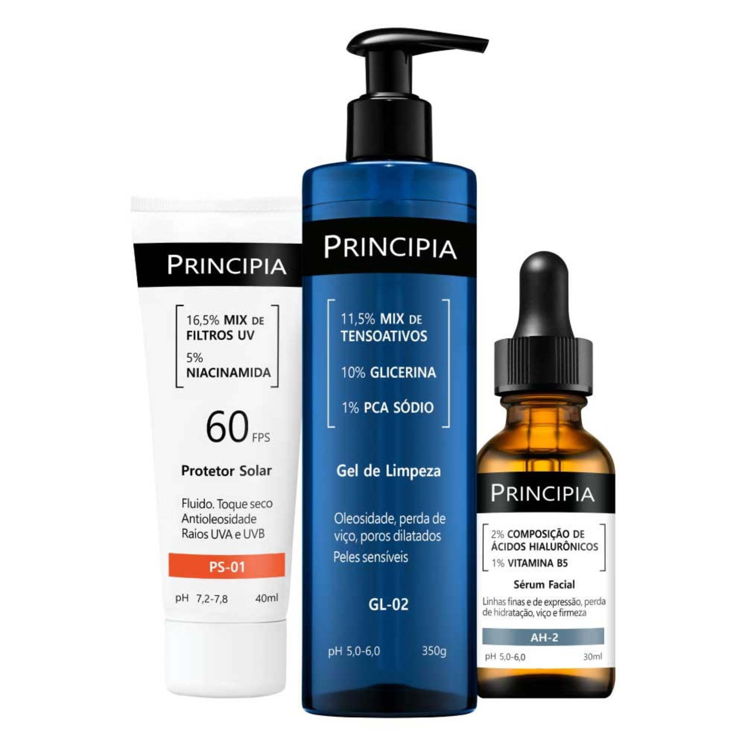 Kit Primeira Rotina Skincare C/GL-02 + AH-2 + PS-01