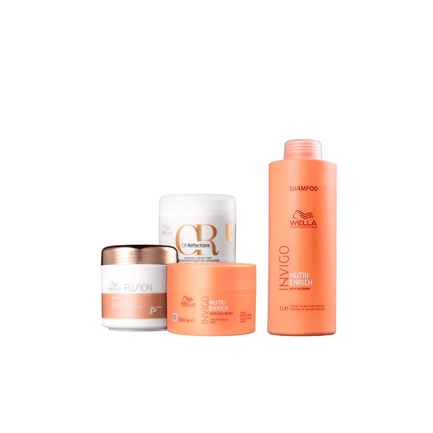 Kit Cronograma Capilar 150ml + Shampoo Nutri Enrich 1L - Wella