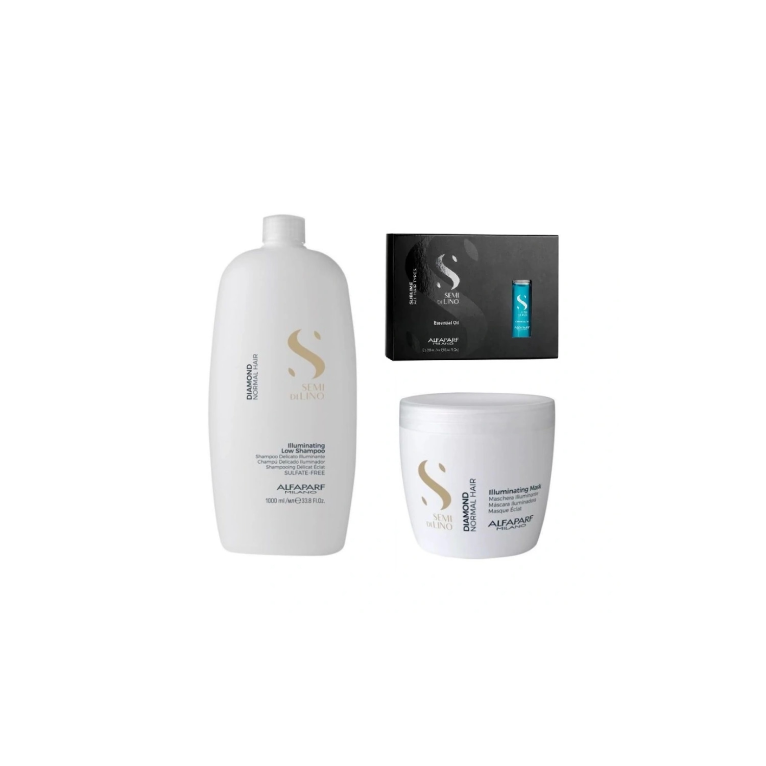 Kit Diamond Shampoo, Máscara e Ampolas - Alfaparf