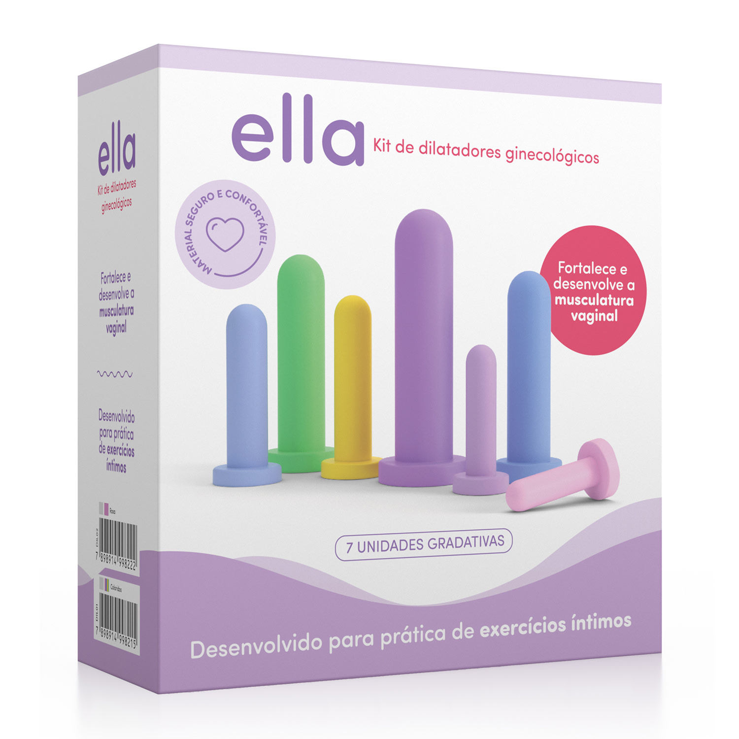 Kit Adão e Eva Ella de Dilatadores Ginecológicos Coloridos (7 Unidades)