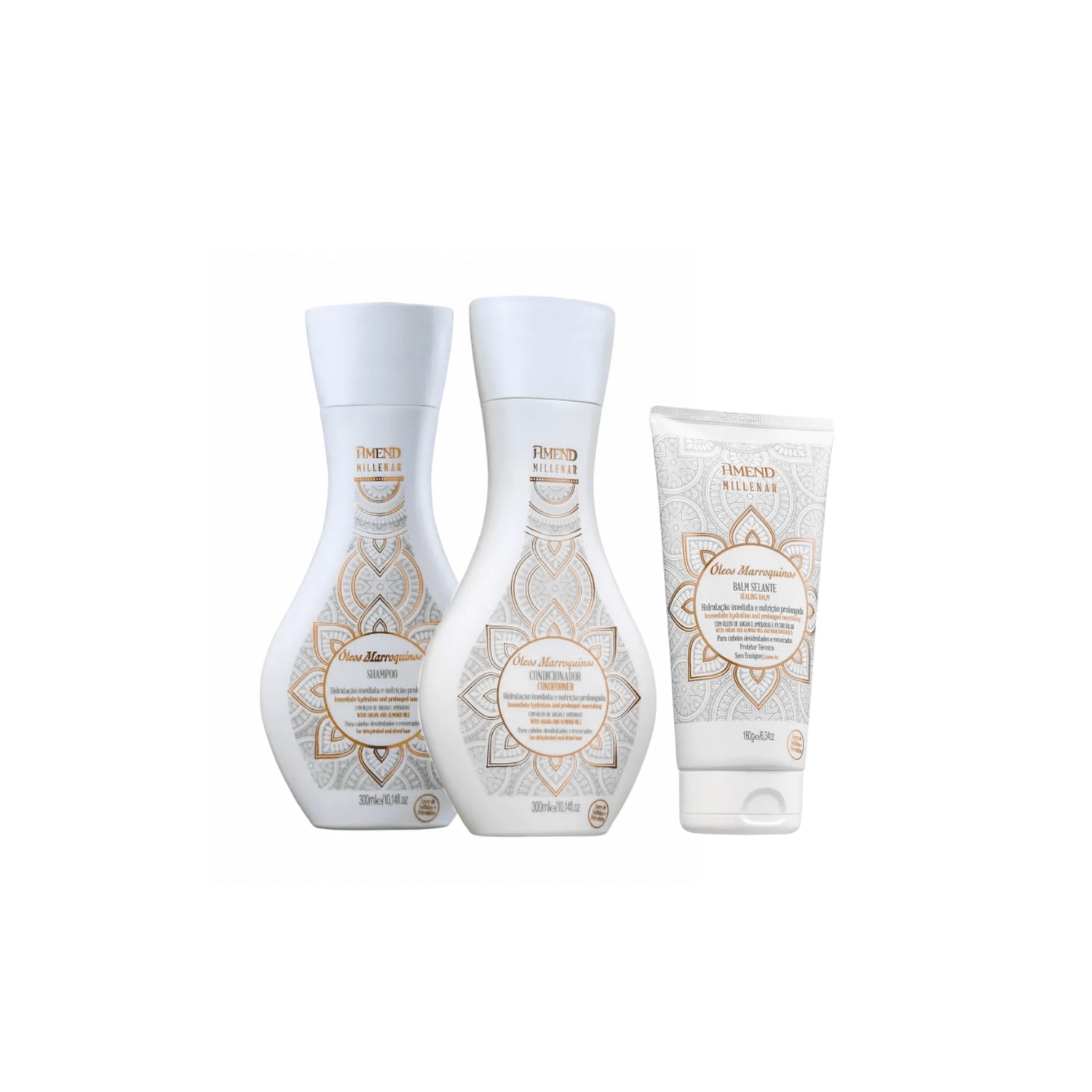 Kit Milenar Oil Marroquinos Shampoo e Condicionador 300ml + Balm 180g - Amend