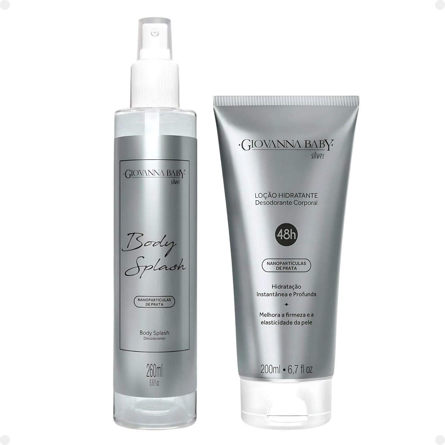 Kit Giovanna Baby Silver: 1 Body Splash e 1 Loção Hidratante