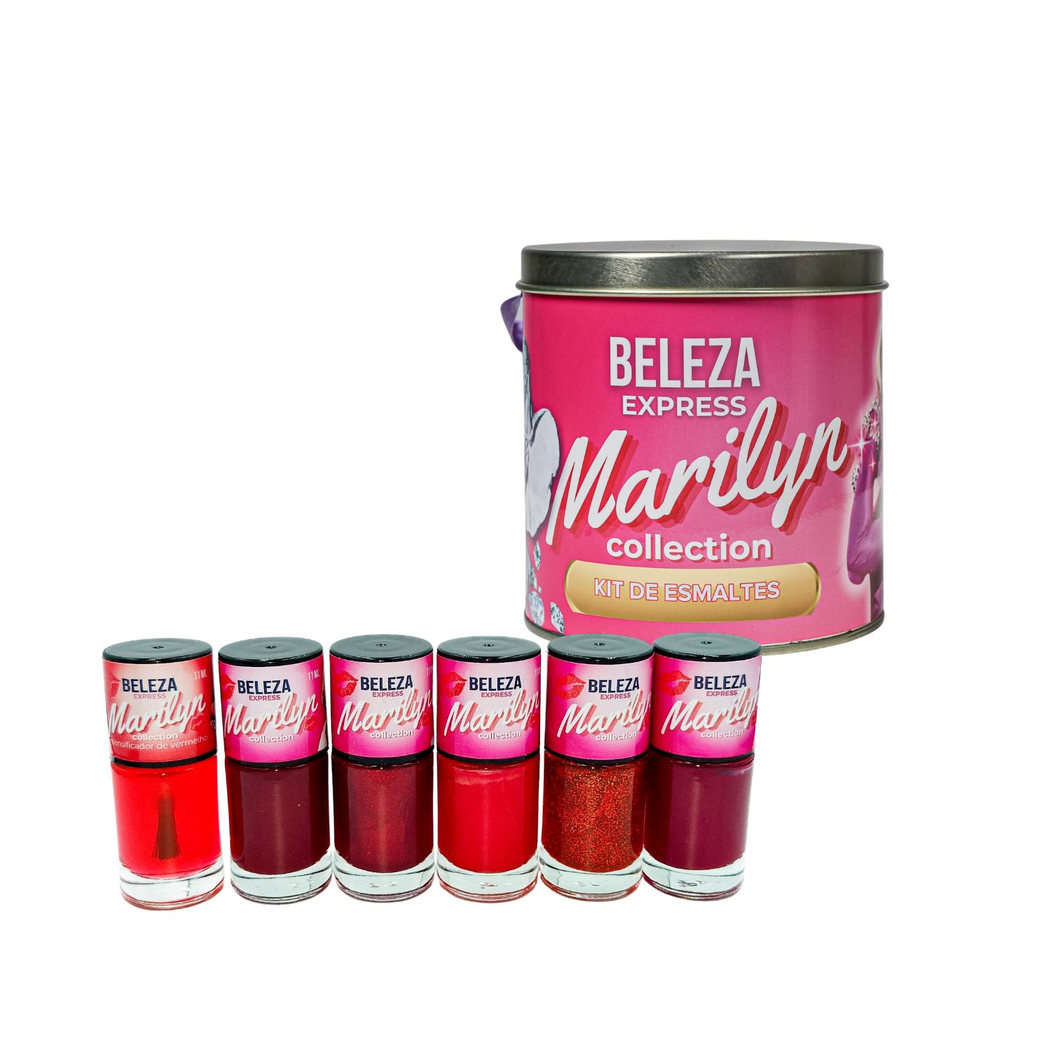 Kit de esmaltes Coleção Marilyn com lata decorada 6x11mL
