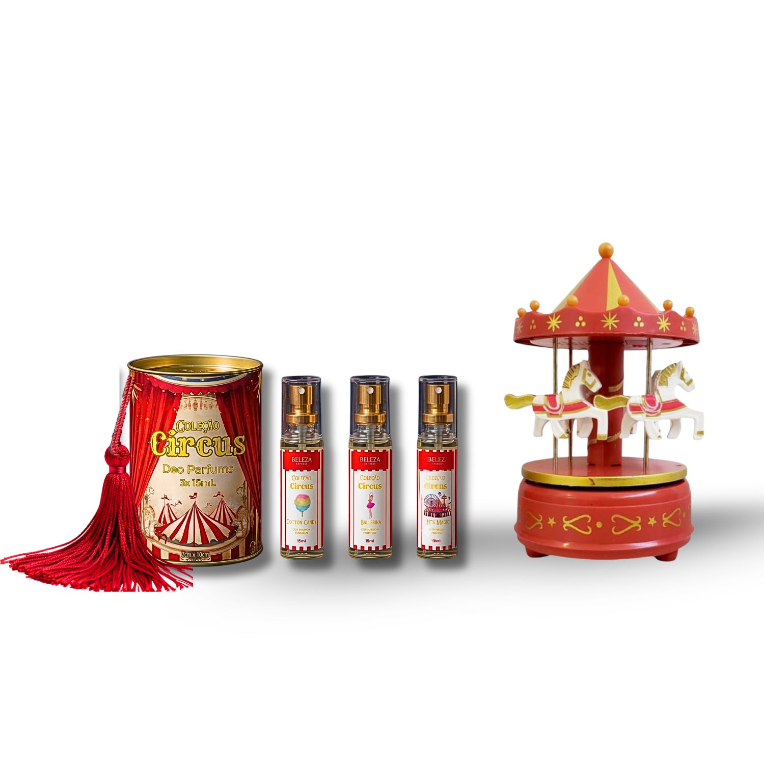 Kit Perfumes Coleção Circus com caixa de música