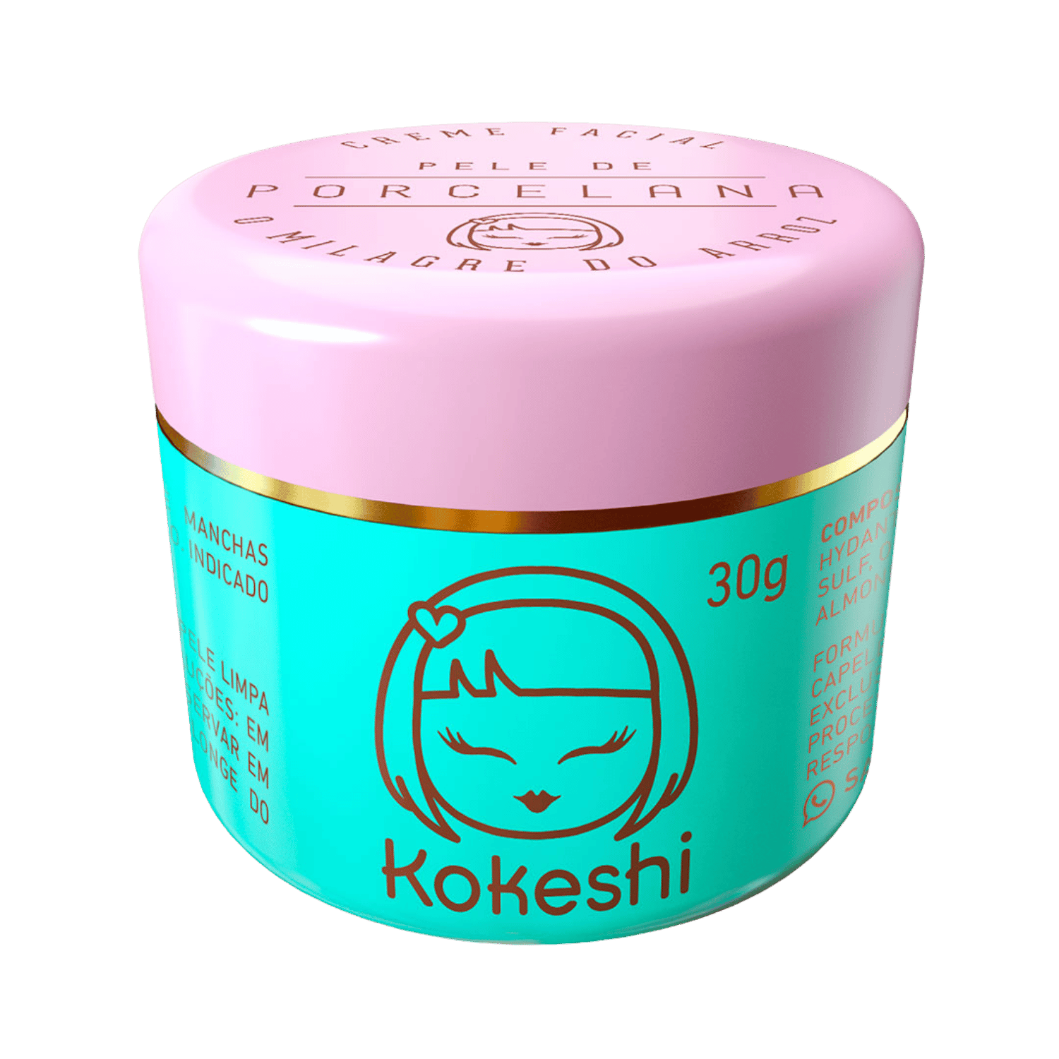 Kokeshi Cosméticos Pele de Porcelana - Creme Hidratante Facial 30g