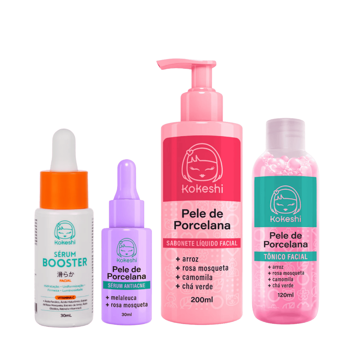 Kit Cuidado Completo Antiacne Vit C Limpeza Tonificação