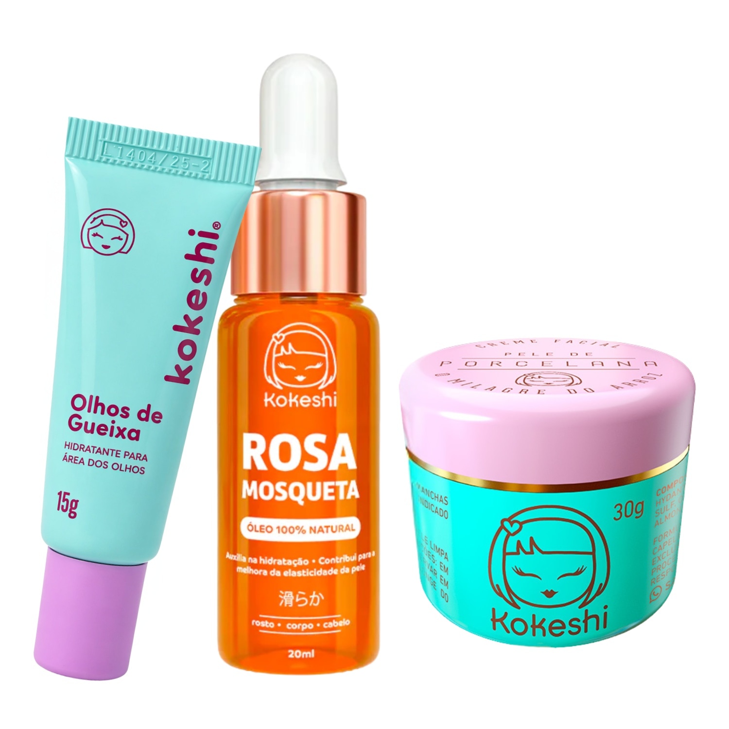 Kit Renovadores Kokeshi Pele Porcelana Óleo de Rosa Mosqueta