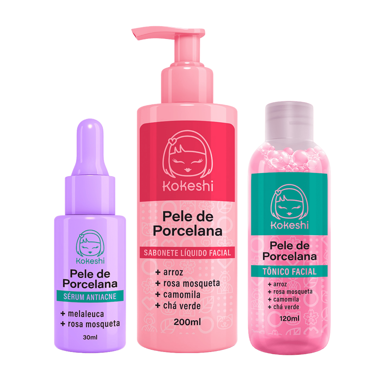Kit Acne Controlada Kokeshi Sérum Antiacne Tônico e Sabonete