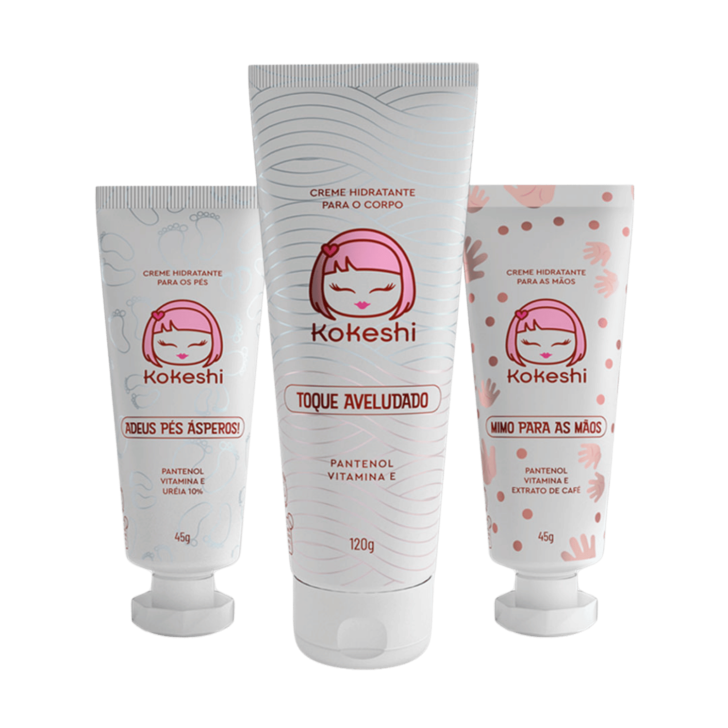 Kit Hidratação Corporal Intensa Kokeshi Pés Mãos e Corpo