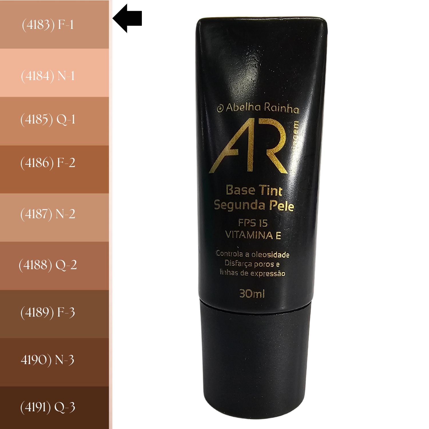 Abelha Rainha AR Maquiagem Base Tint Segunda Pele Bege Claro F-1 FPS 15 30ml
