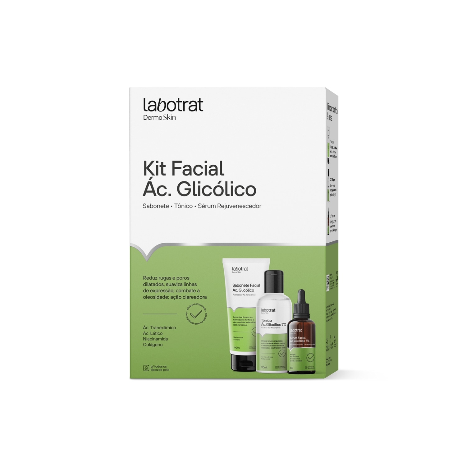 Kit Sérum Sabonete E Tônico Facial Ácido Glicólico Labotrat