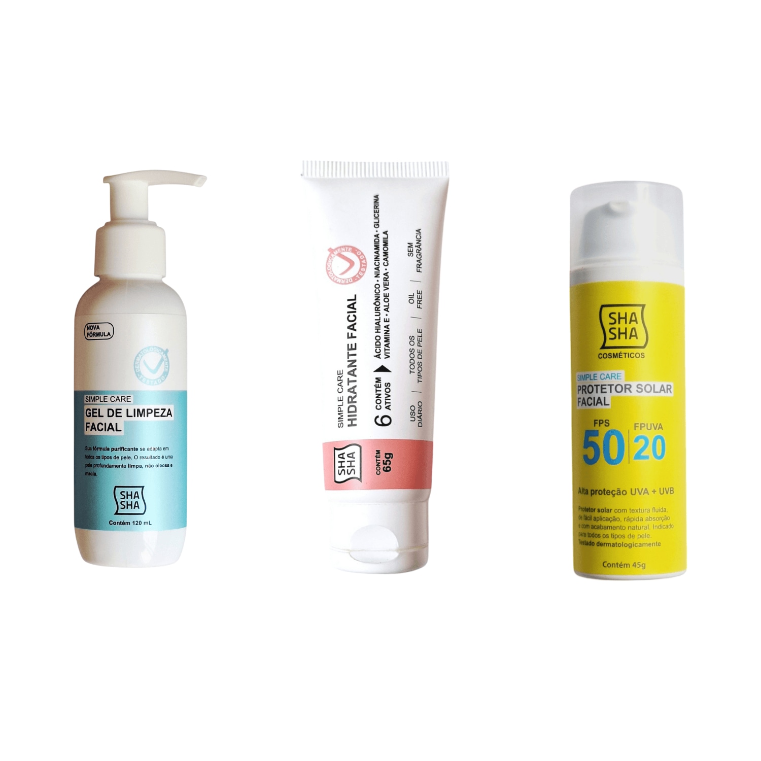 Kit SKINCARE 3 UNIDADES SHA SHA Cosméticos