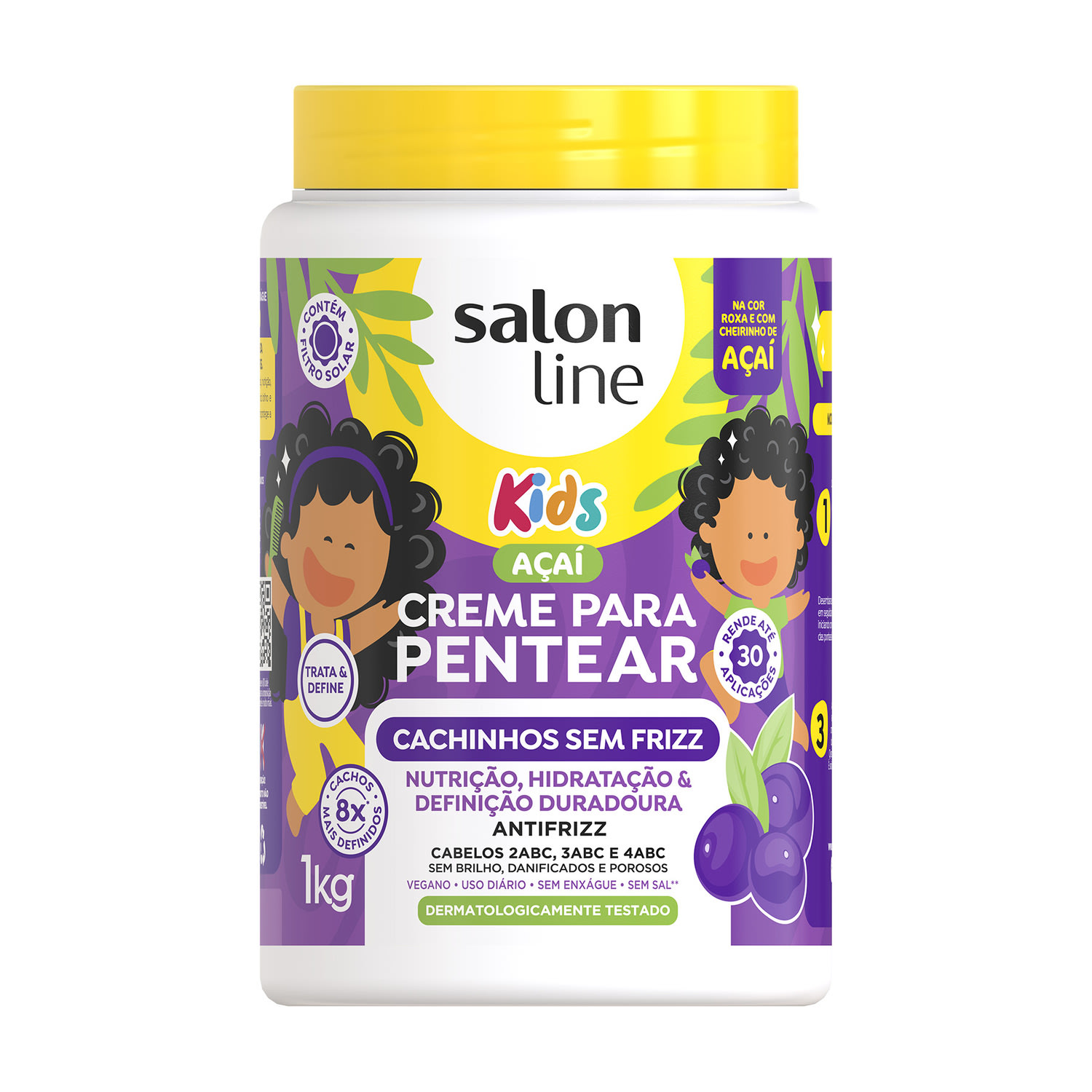 Creme para Pentear Açai Kids Cachinhos Sem Frizz 1kg
