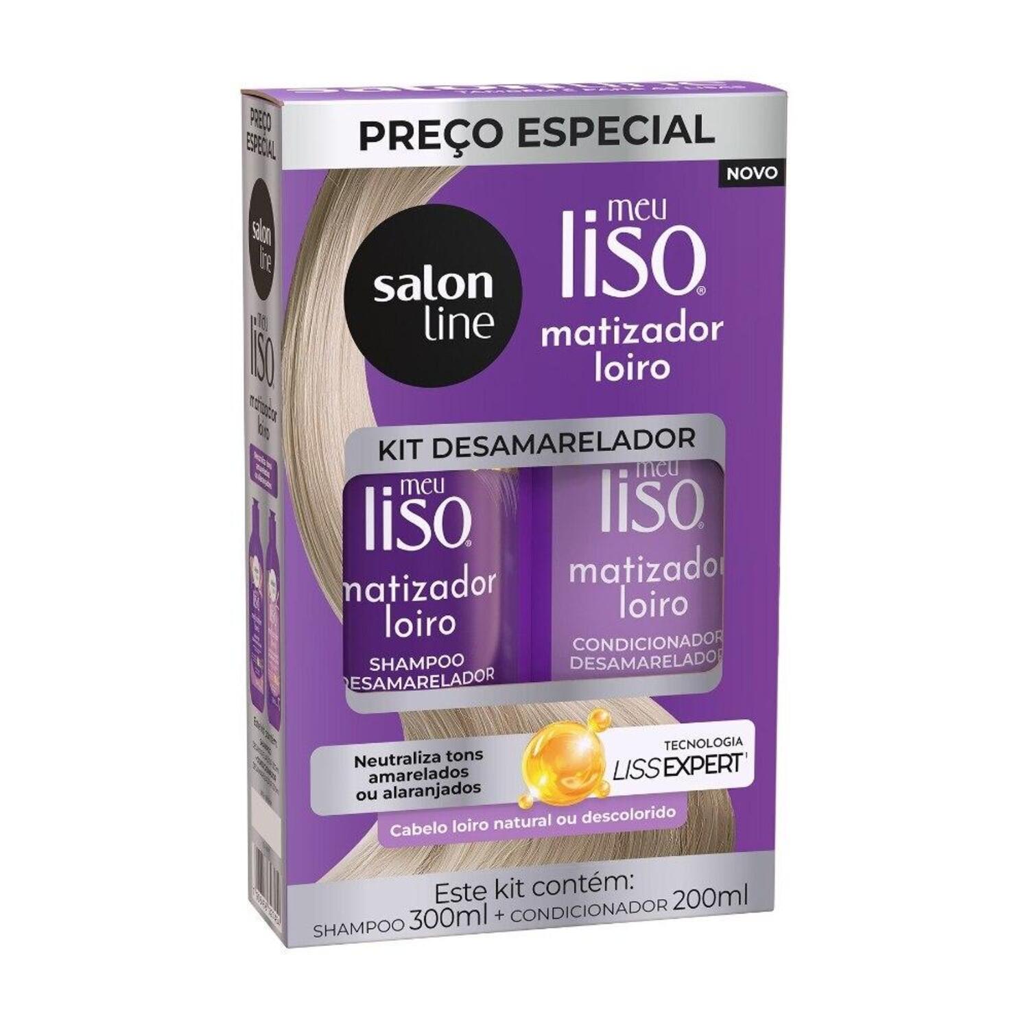 Kit Shampoo 300ml + Condicionador 200ml Meu Liso Matizador Loiro