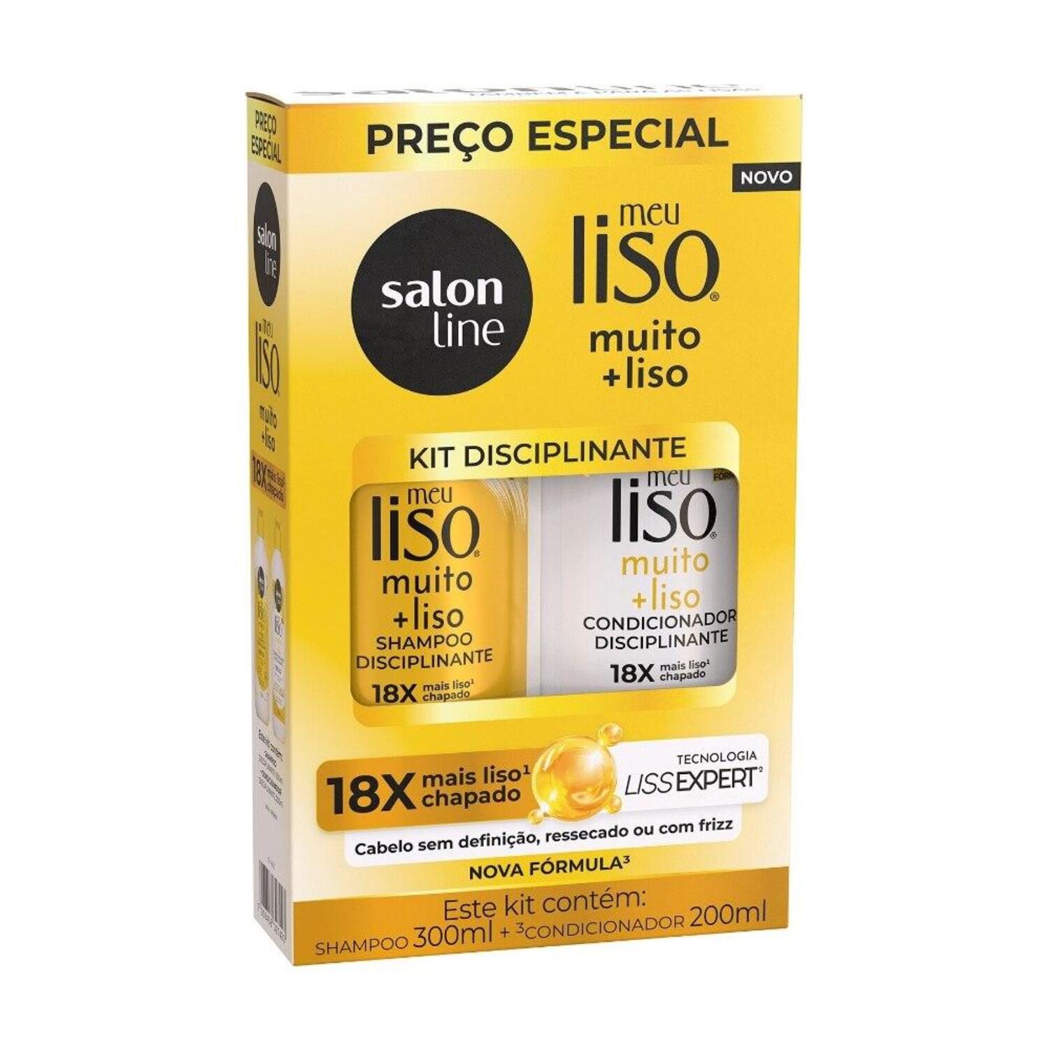 Kit Shampoo 300ml + Condicionador 200ml Meu Liso Muito + Liso